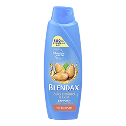 BLENDAX ŞAMPUAN 500ML BADEM ÖZLÜ x12 resmi