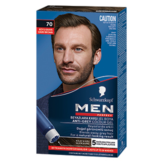 MEN PERFECT 70ML KOYU KAHVE x6 resmi